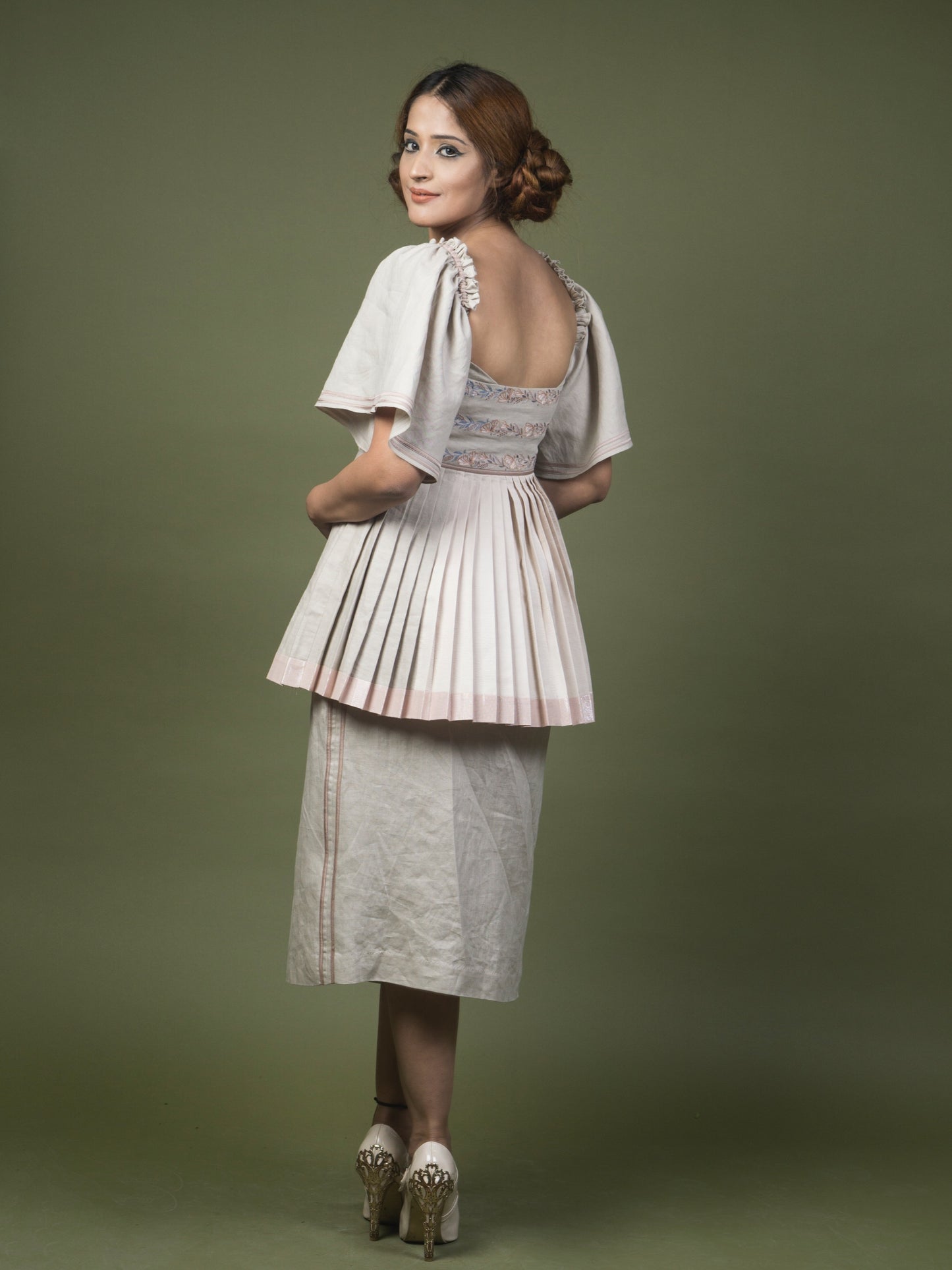 Linen peplum top image 2