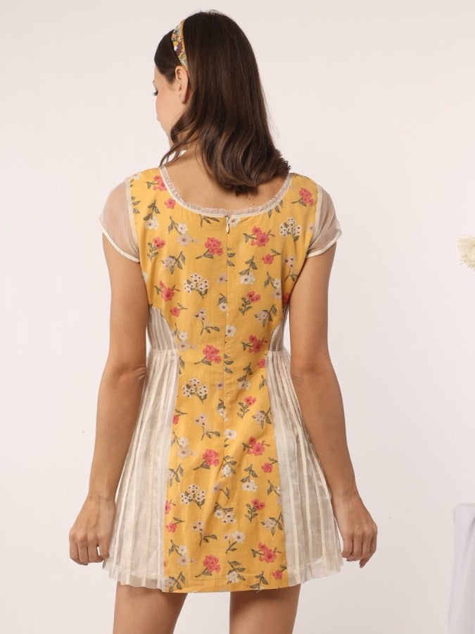 Yellow skater dress. image 1