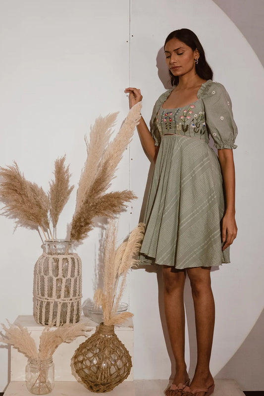 Floral embroidered dress