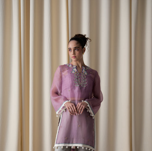 Lilac sheer tunic image 0
