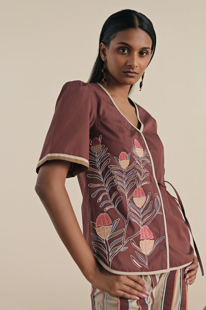 Sicily sangria top with rosemary stripe pants image 2