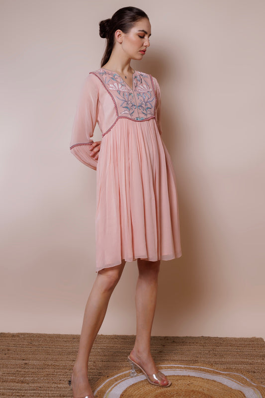 Pink georgette dress image 0