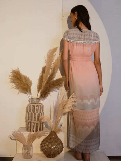 Narrow pleated georgette dress image 3