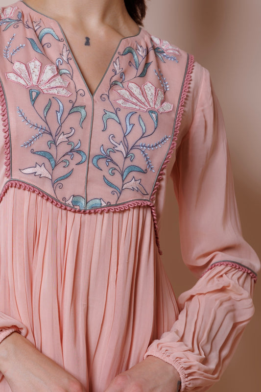Pink georgette dress image 1