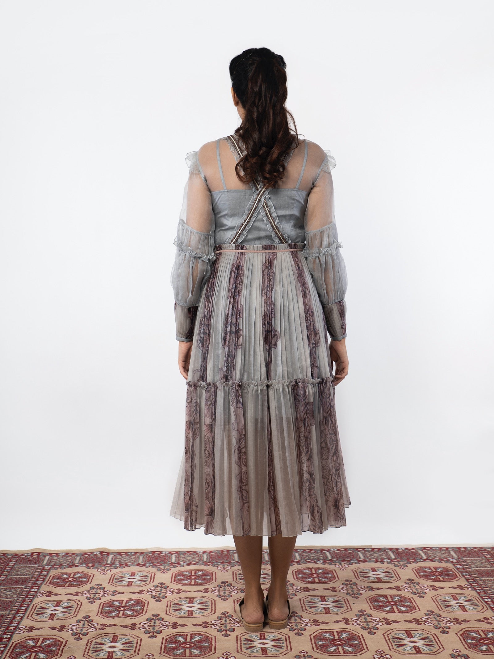 Organza calf length dress image 4