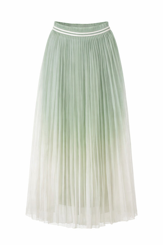 Sage ombré Pleated Skirt