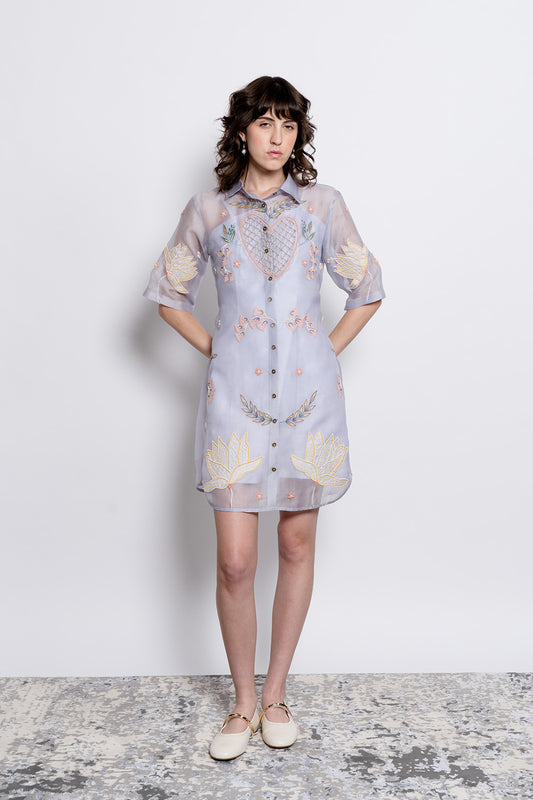 Powder Blue Amora Shirt Dress