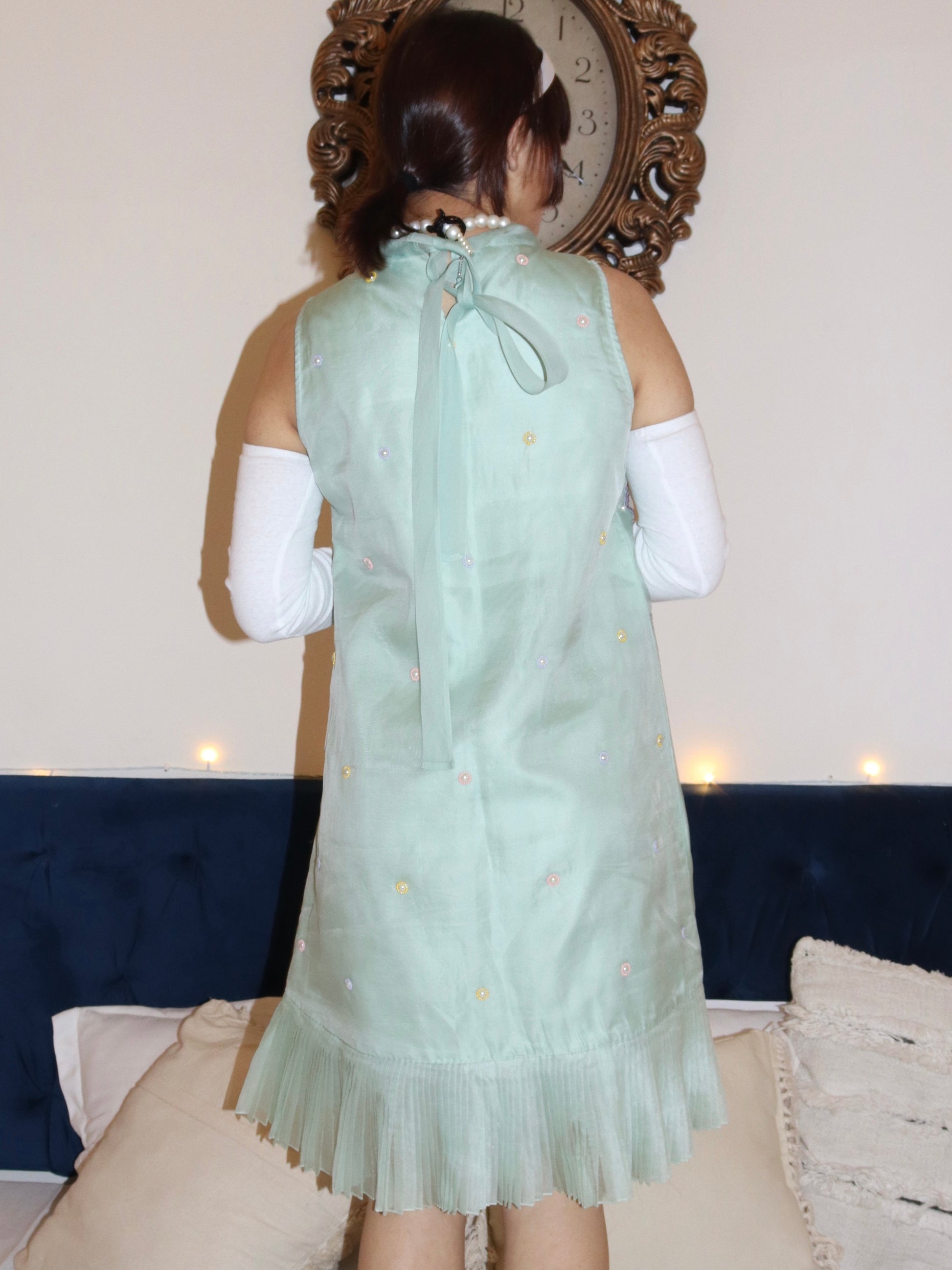 Mint organza skater dress image 3