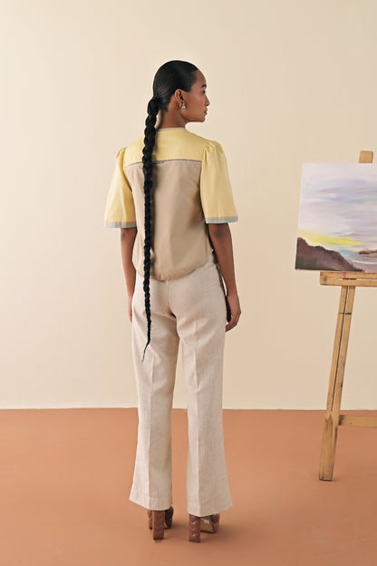 Ivory textured pants image 5