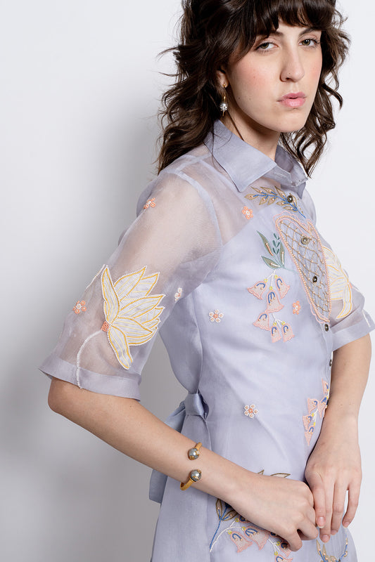 Powder Blue Amora Shirt Dress