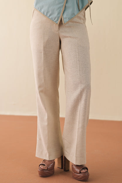 Ivory textured pants image 0