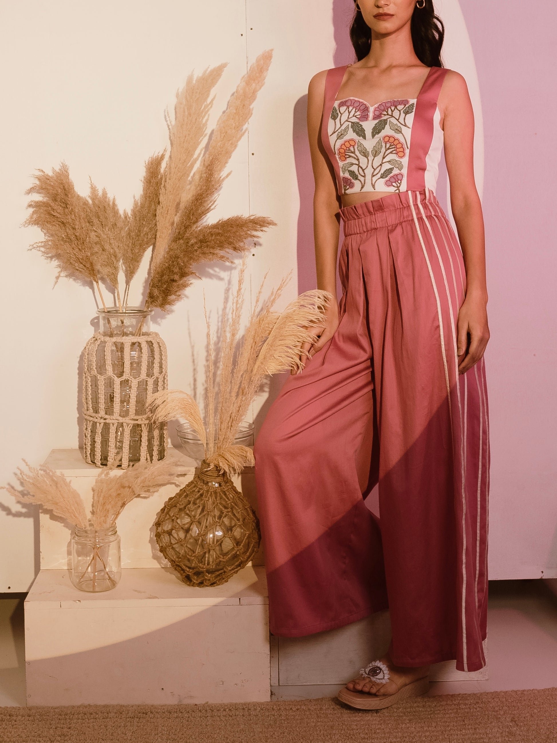 Pink flare pants image 0