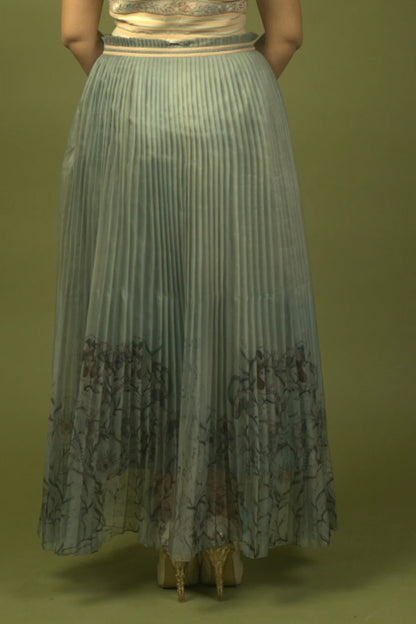 Printed organza skirt. (Gray)
