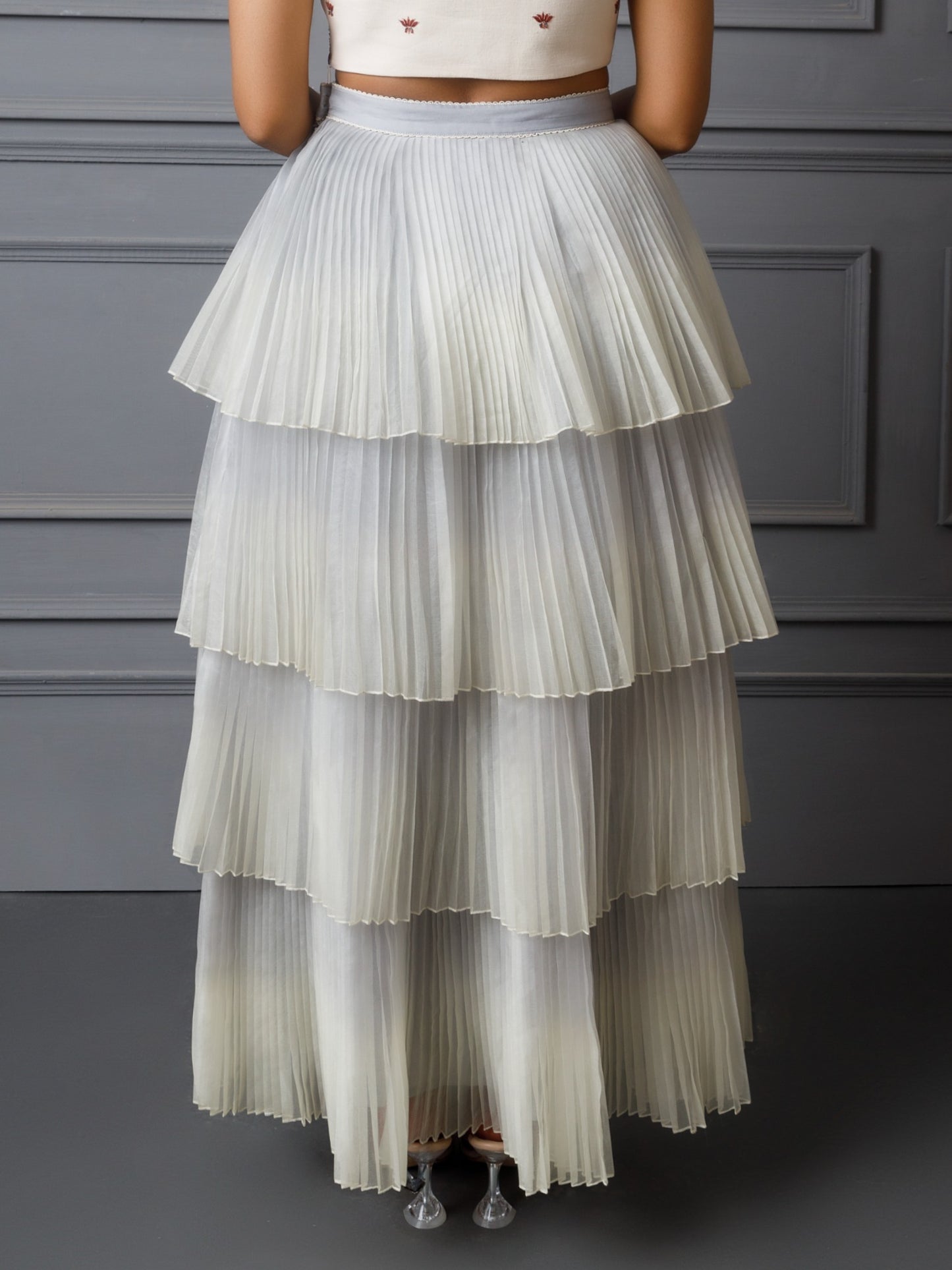 Multi layer ombre organza skirt. (Blue) image 1