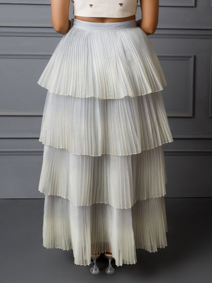 Multi layer ombre organza skirt. (Blue) image 1