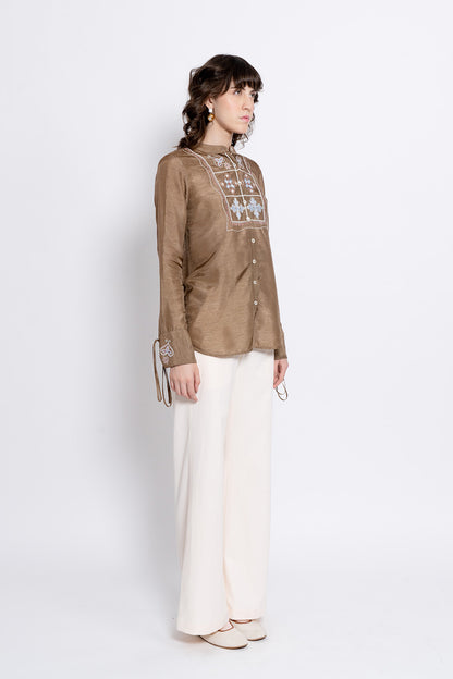 Anira - brown ivory set