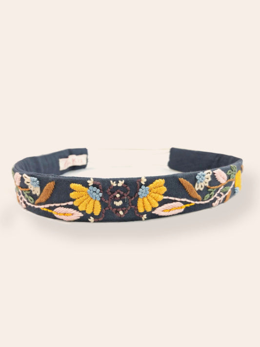 Hand embroidered floral collar (Blue) image 1