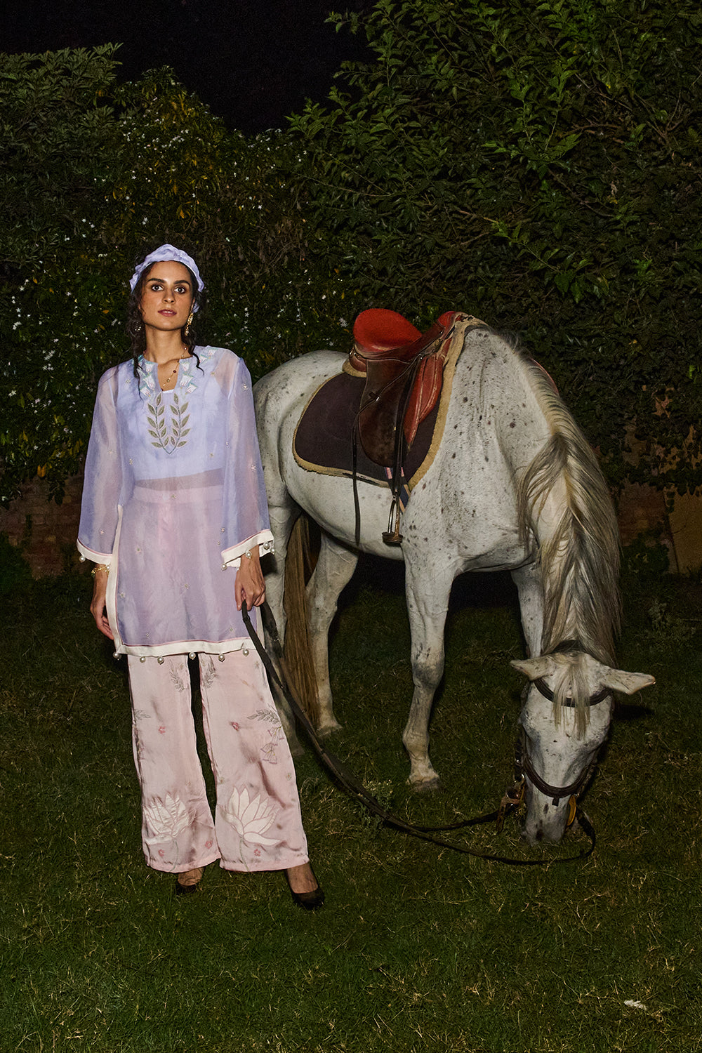 Powder blue tunic ensemble