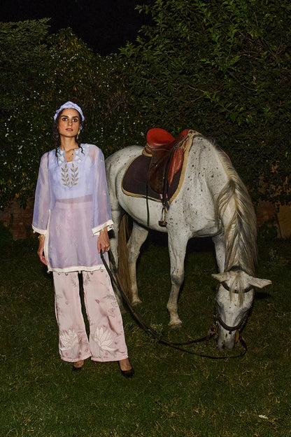 Powder blue tunic ensemble