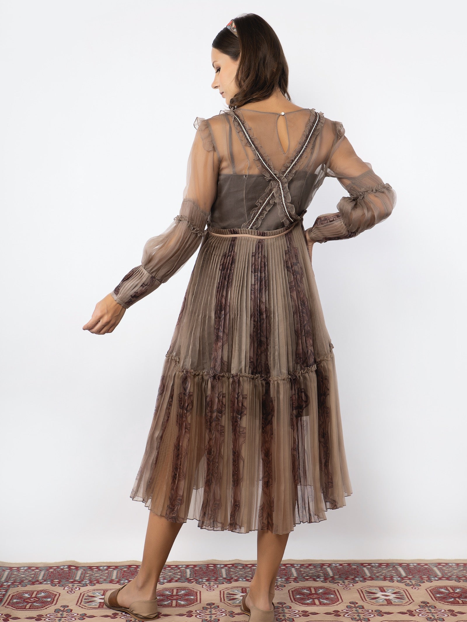 Organza calf length dress image 3