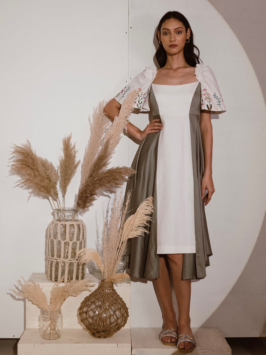 Color block, mid length dress image 0