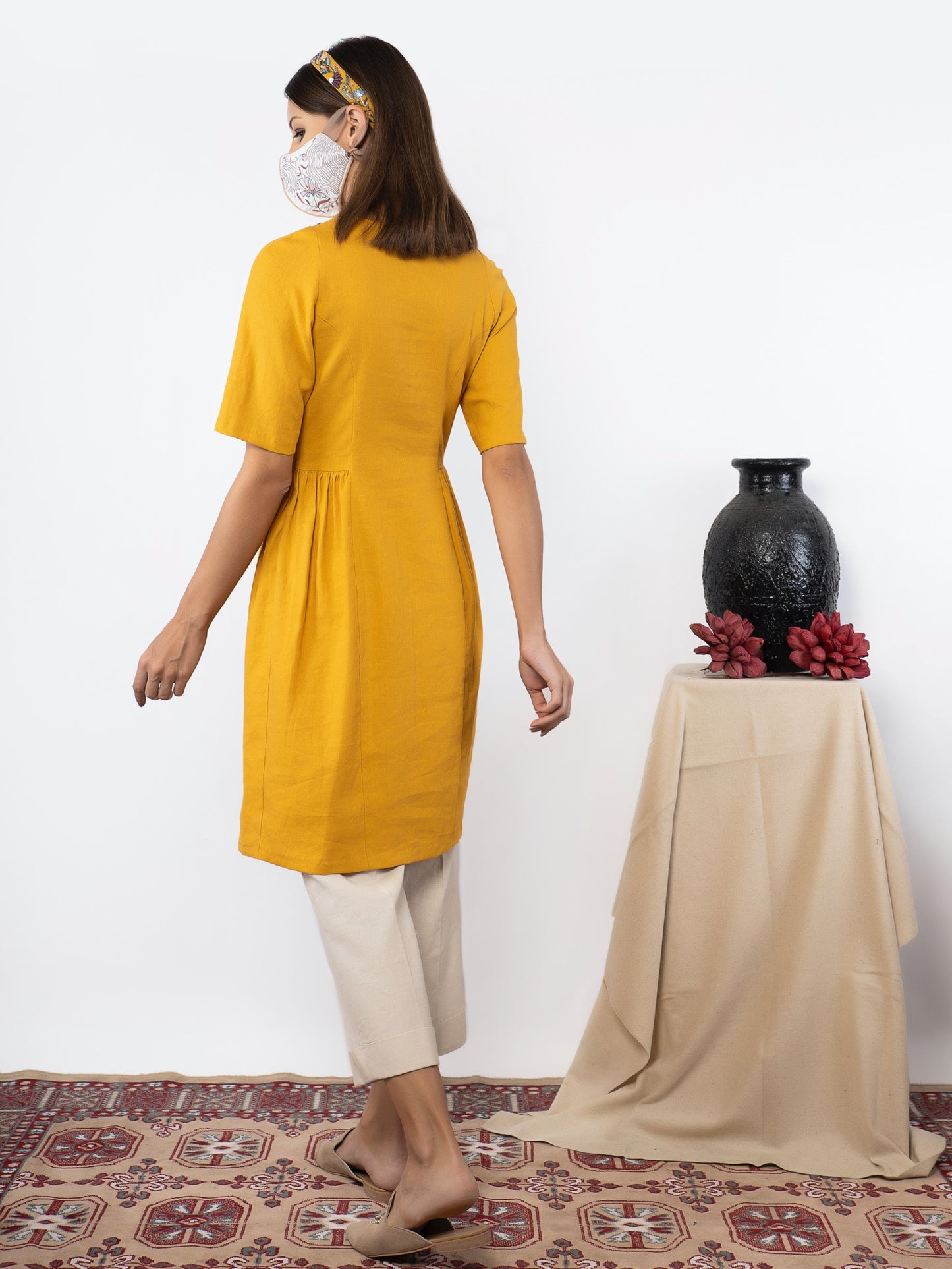 Mustard tunic with pants image 2