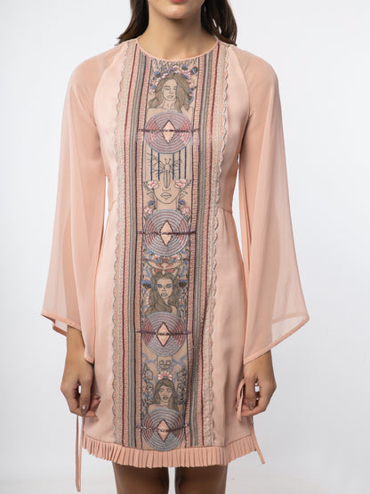 Front embroidered georgette dress. image 2