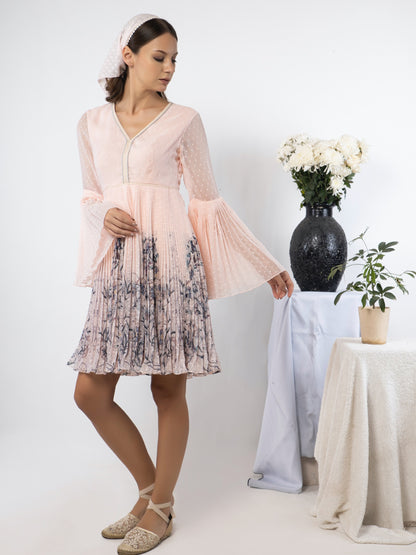 Dotted chiffon skater dress. image 2