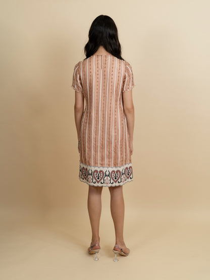 Galaxy embroidered knee length dress with sleeves. image 4