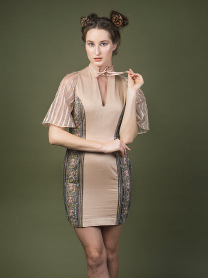 Embroidered torso dress. image 0