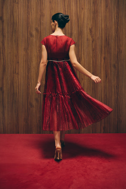 Carmine red dress image 4