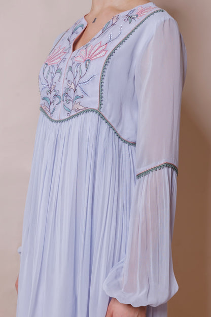 Powder blue georgette dress  image 1