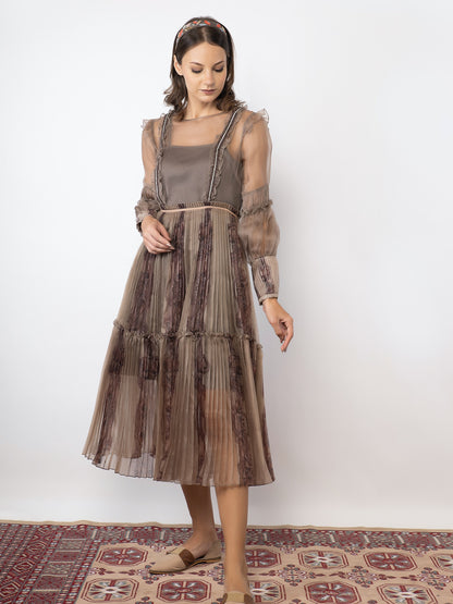 Organza calf length dress image 0