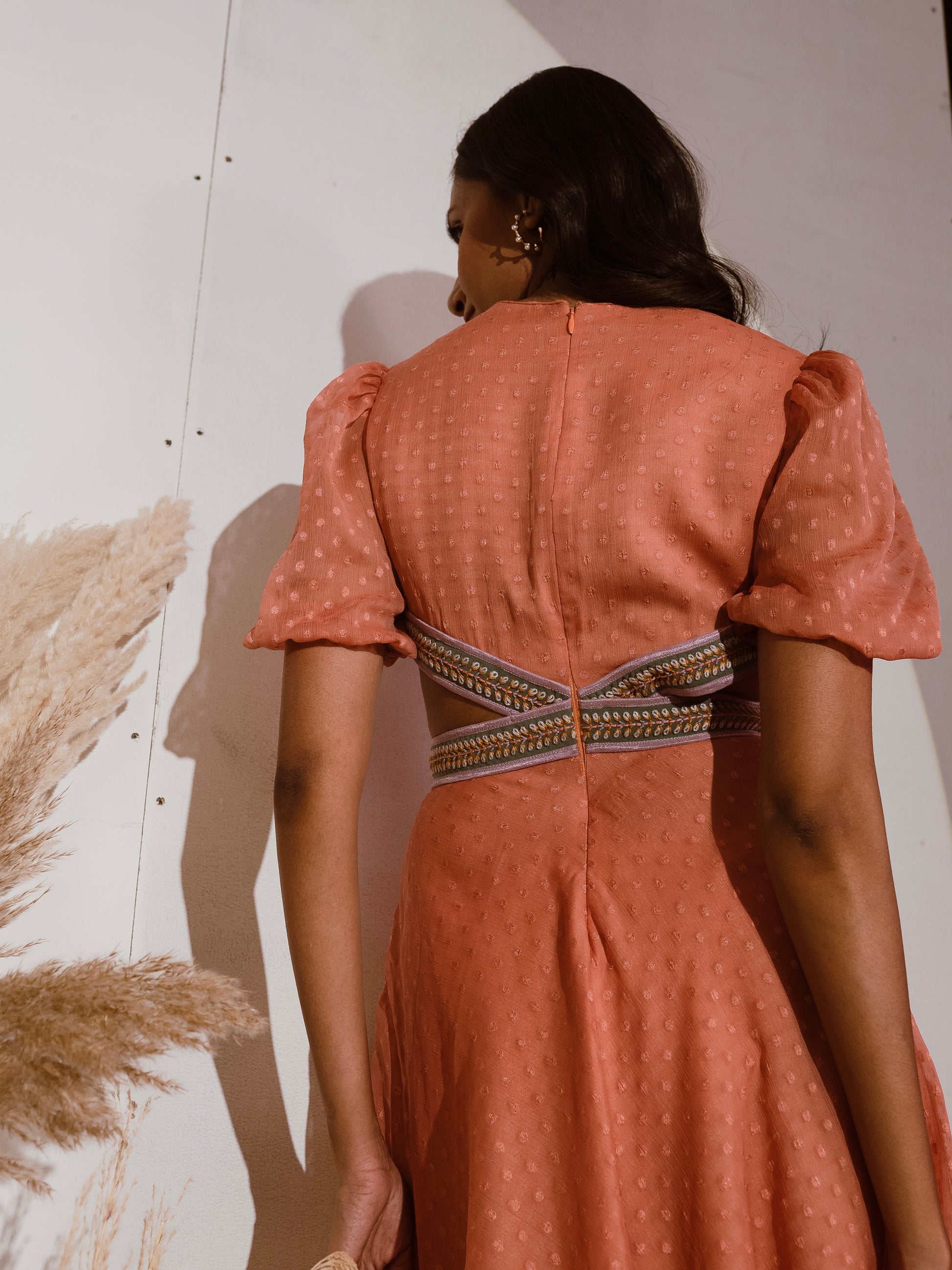Side slits dotted dress image 3