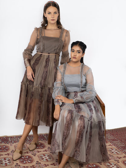 Organza calf length dress image 2