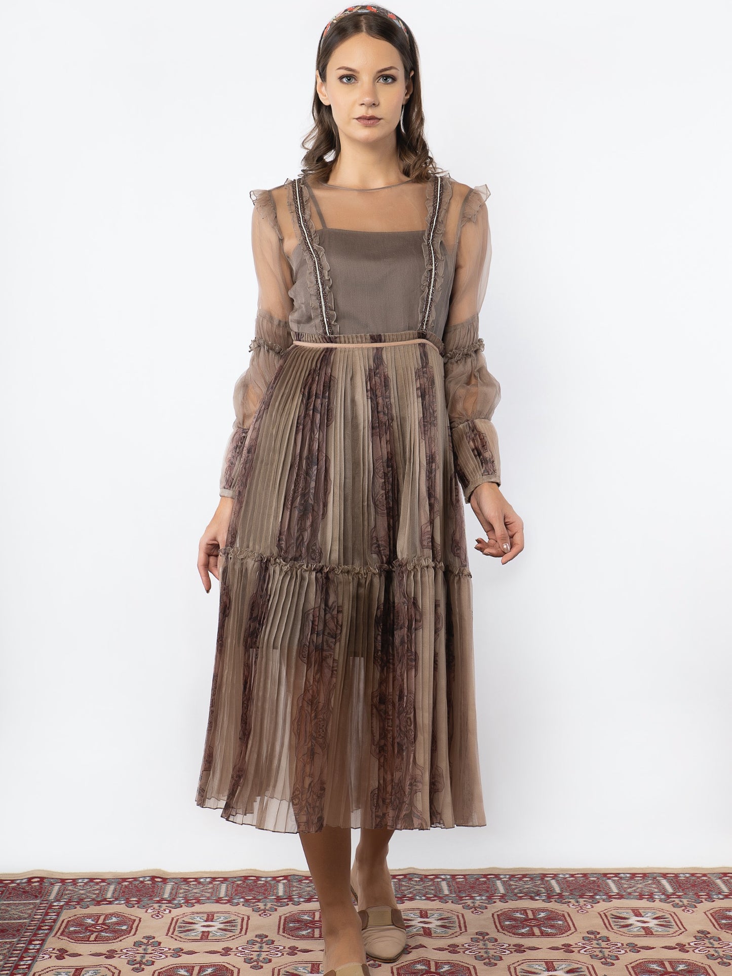 Organza calf length dress image 2