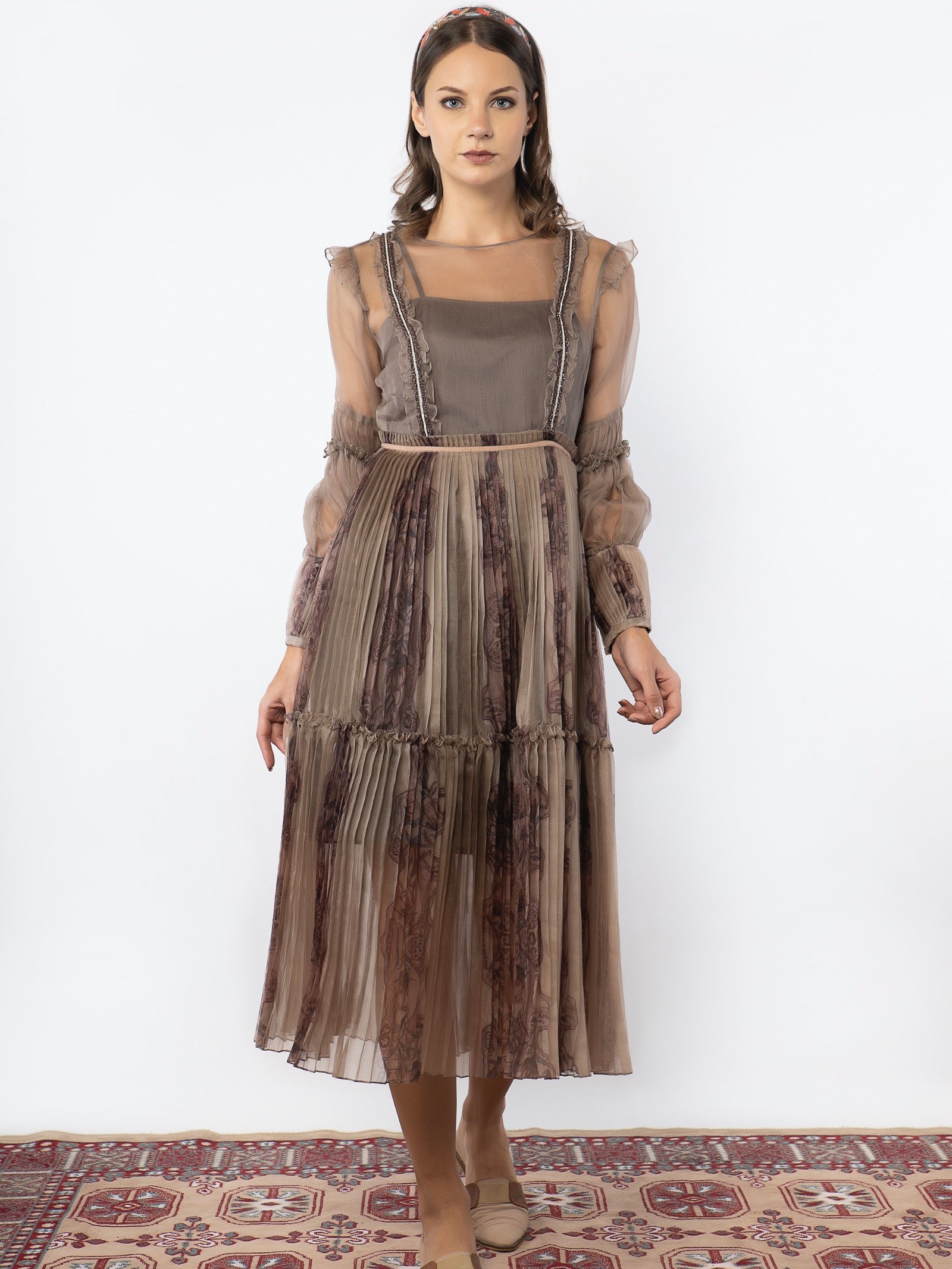 Organza calf length dress image 2