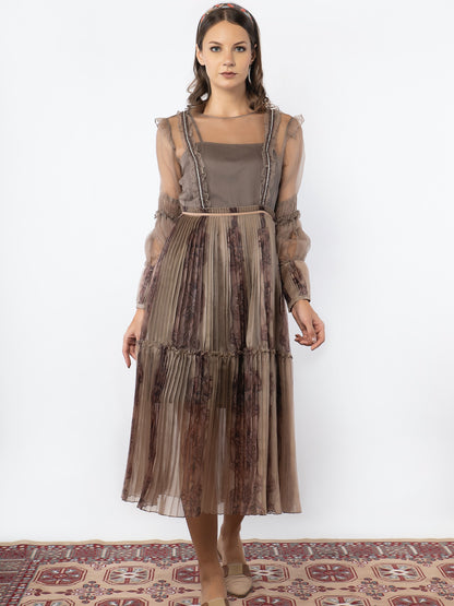 Organza calf length dress image 2