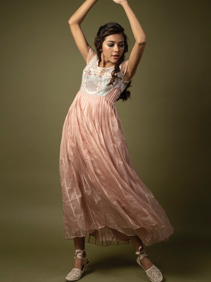 Organza striped gown. image 0