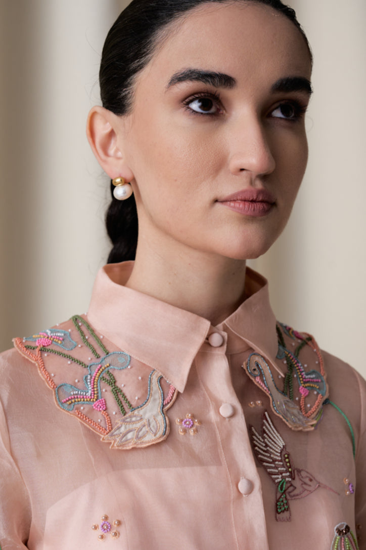 Flamingo peach collar image 2