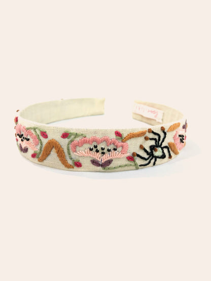 Hand embroidered beetle hair band. image 1