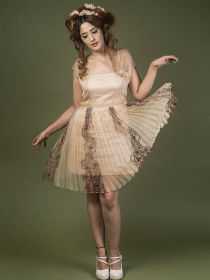Organza pleated dress. image 1