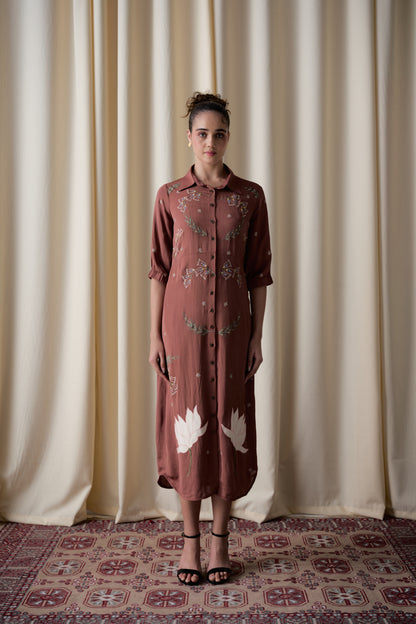 Mocha wildflower dress image 1