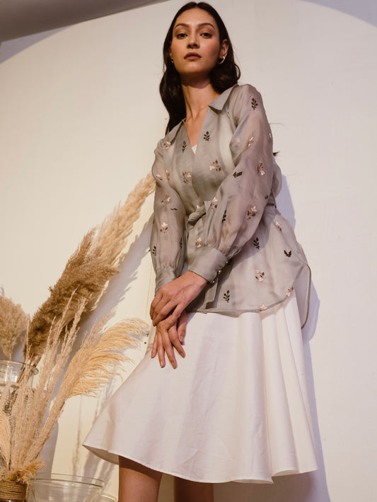 Organza shirt with ivory dress image 0
