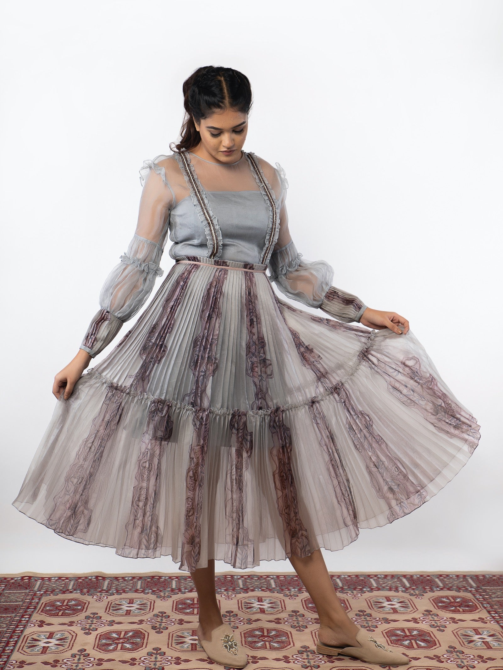 Organza calf length dress image 3