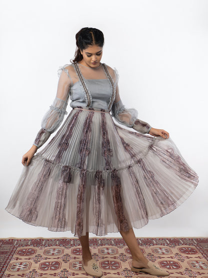 Organza calf length dress image 3