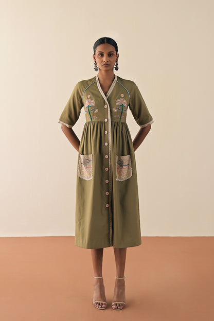 Tampa olive dress image 2