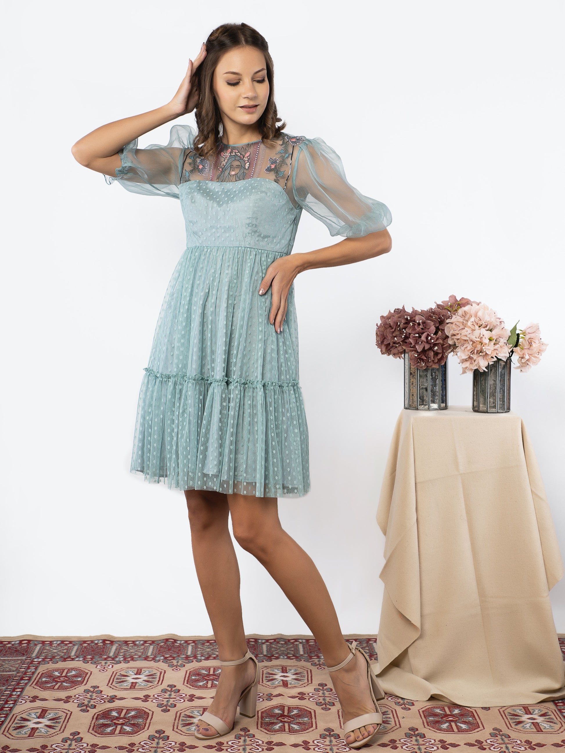 Organza fishnet dress. image 0