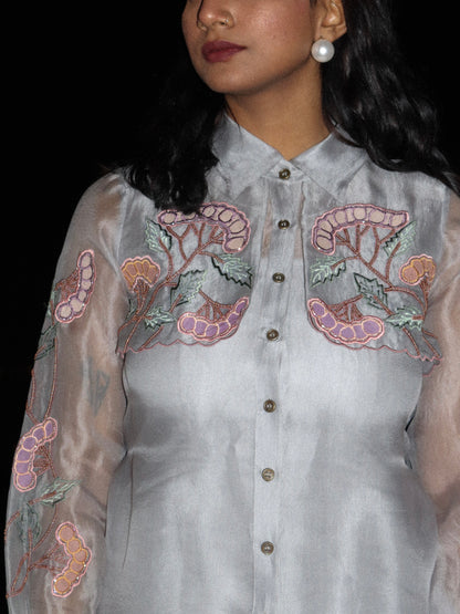 Grey trench organza dress image 2
