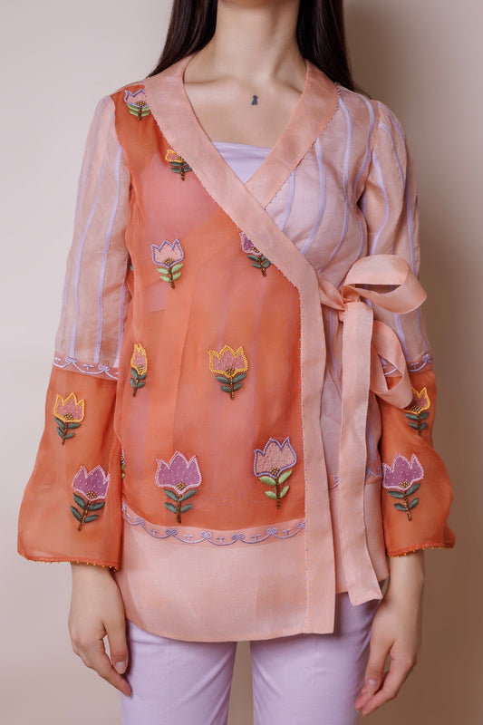 Multicolour organza blazer image 0